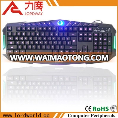 Low price Wired three colors back light gaming keyboard