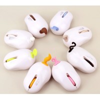 Cartoon wireless USB 2.0 Mouse 2.4GHz wireless optical mouse with animal tail  For Desktop Laptop